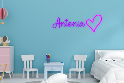 Personalised Name with Heart Neon Sign