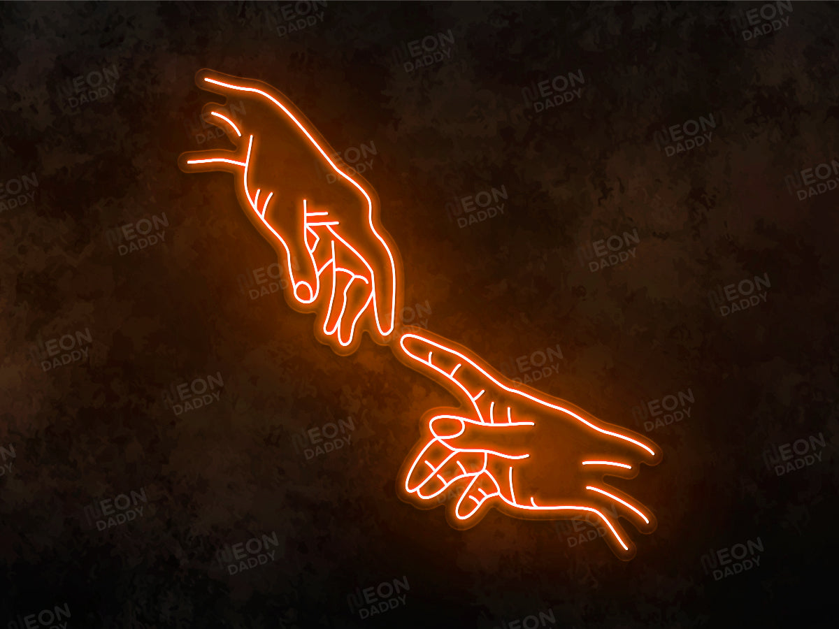 Creation of Adam (Touching Hands) LED Neon Sign - Neon Daddy