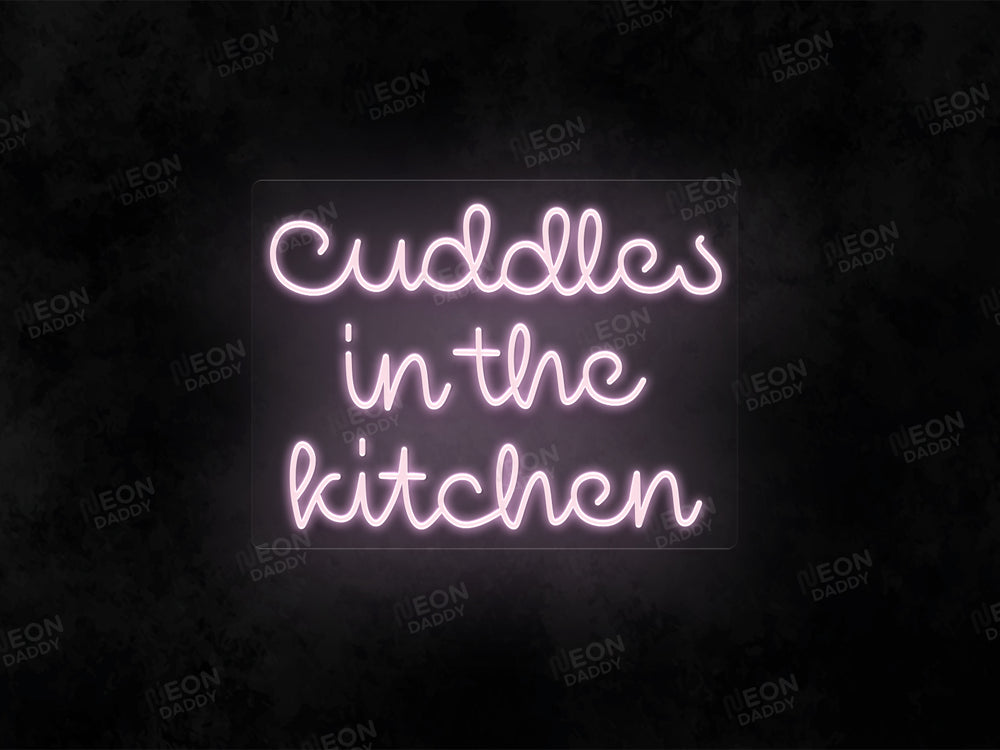 Cuddles in the kitchen LED neon sign