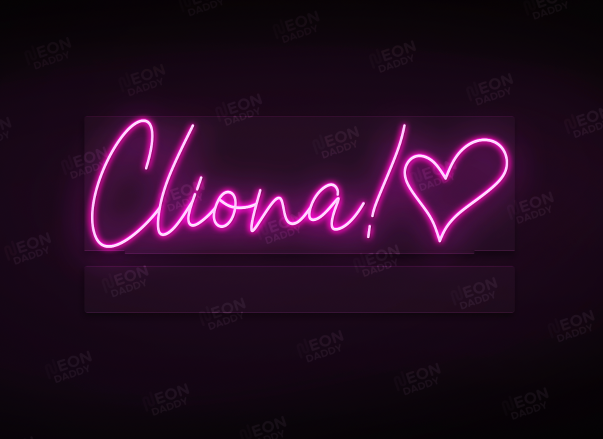 Custom LED Sign - Custom LED neon sign - 'Cliona!'(Hot Pink) - 140cm x 44.6cm - free- standing