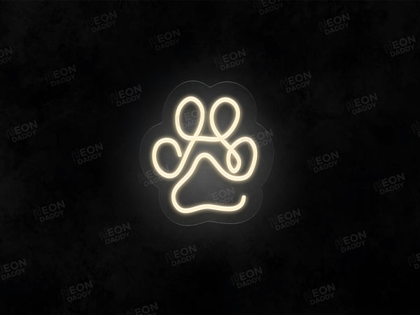 Line Art Paw Print Neon Sign - Neon Daddy