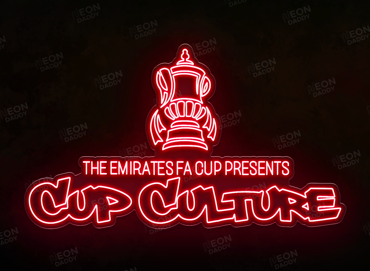 Custom LED Neon Sign - 'CUP CULTURE' - 150cm x 87cm - Red - Neon Daddy