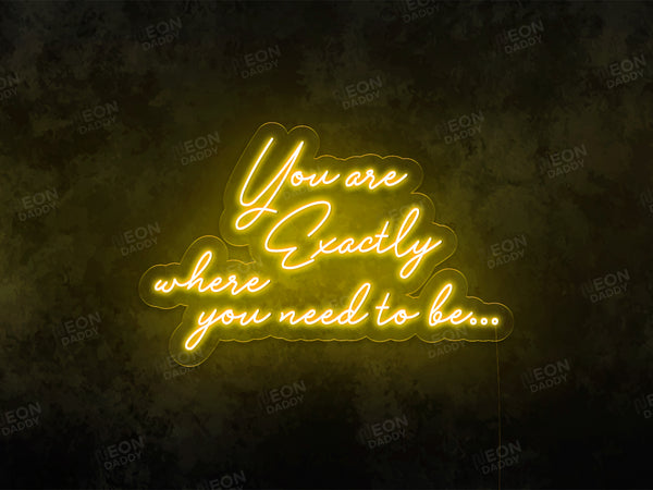 You Are Exactly Where You Need to Be Neon Sign - Neon Daddy