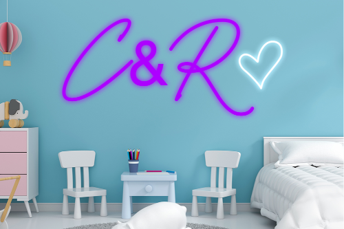 Personalised Name with Heart Neon Sign - Neon Daddy