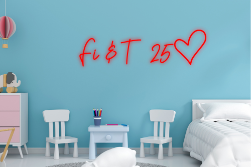 Personalised Name with Heart Neon Sign - Neon Daddy