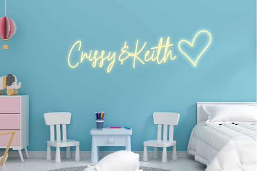 Personalised Name with Heart Neon Sign - Neon Daddy