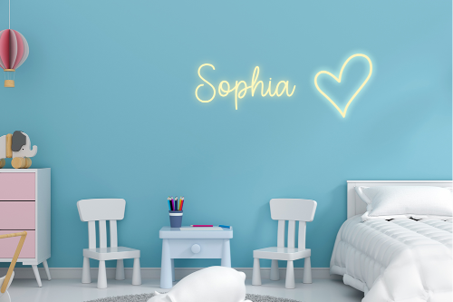 Personalised Name with Heart Neon Sign - Neon Daddy