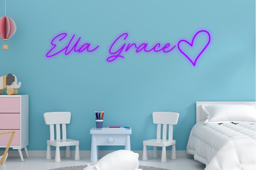 Personalised Name with Heart Neon Sign - Neon Daddy
