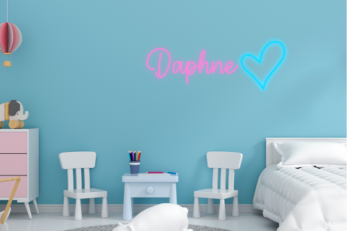 Personalised Name with Heart Neon Sign - Neon Daddy