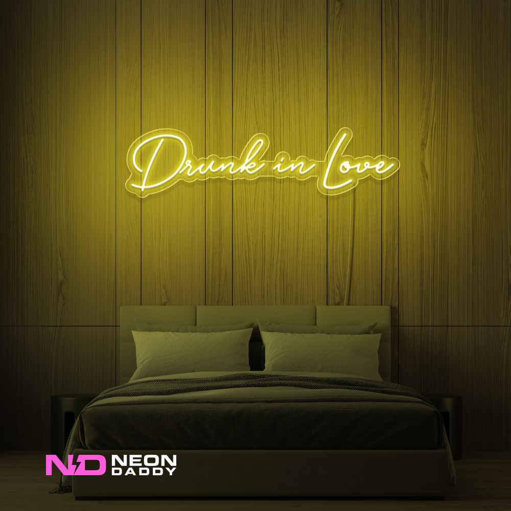 Color: Yellow Drunk in Love LED Neon Sign