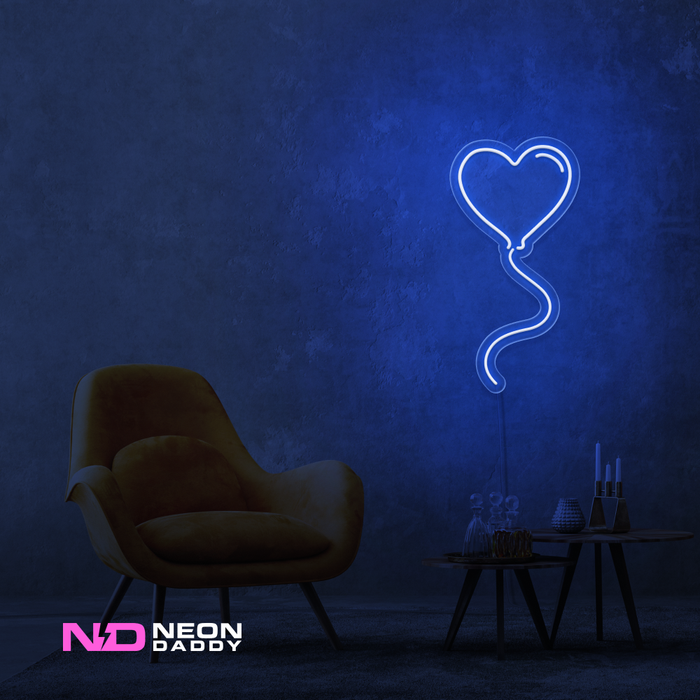 Color: Blue 'Love Balloon' - LED Neon Sign - Affordable Neon Signs