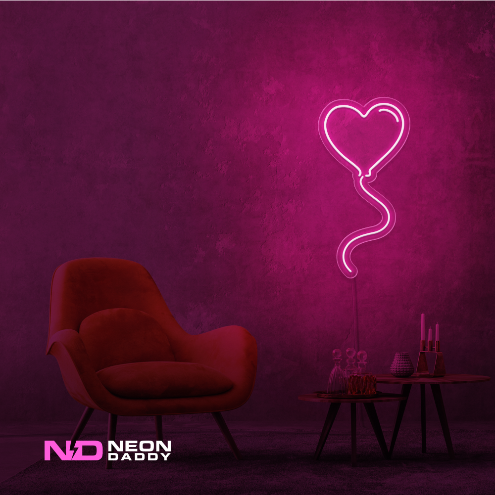 Color: Hot Pink 'Love Balloon' - LED Neon Sign - Affordable Neon Signs