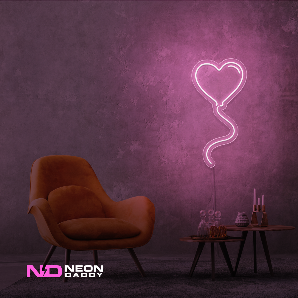 Color: Light Pink 'Love Balloon' - LED Neon Sign - Affordable Neon Signs