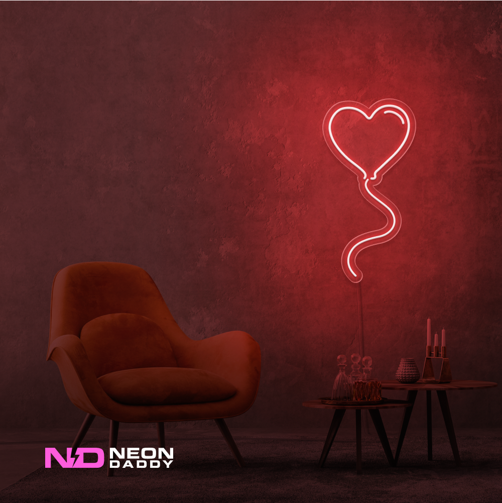 Color: Red 'Love Balloon' - LED Neon Sign - Affordable Neon Signs