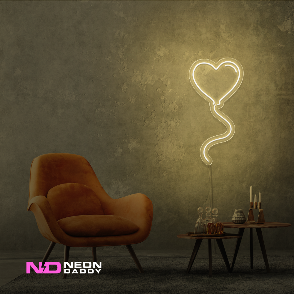 Color: Warm White 'Love Balloon' - LED Neon Sign - Affordable Neon Signs