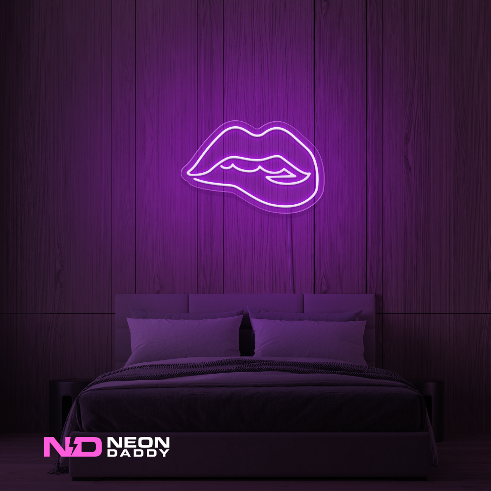 Color: Purple 'Lips' - LED Neon Sign - Affordable Neon Signs