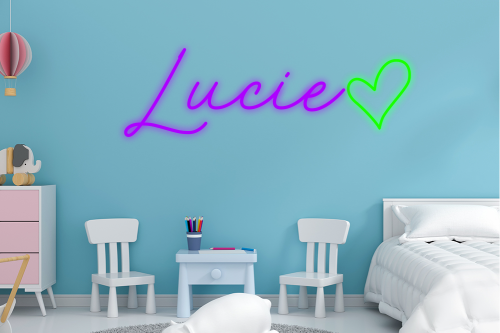 Personalised Name with Heart Neon Sign - Neon Daddy