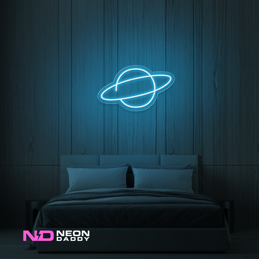 Color: Light Blue 'Planet Neptune' - LED Neon Sign - Space Neon Signs