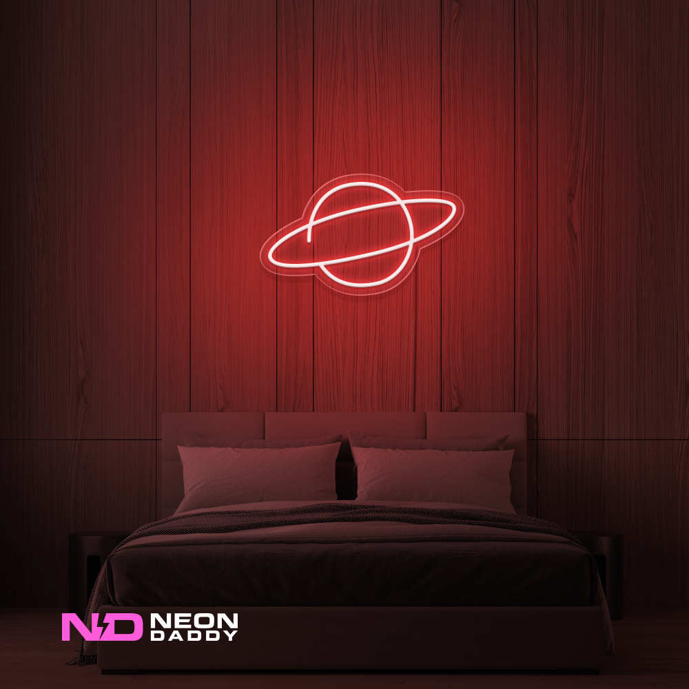 Color: Red 'Planet Neptune' - LED Neon Sign - Space Neon Signs