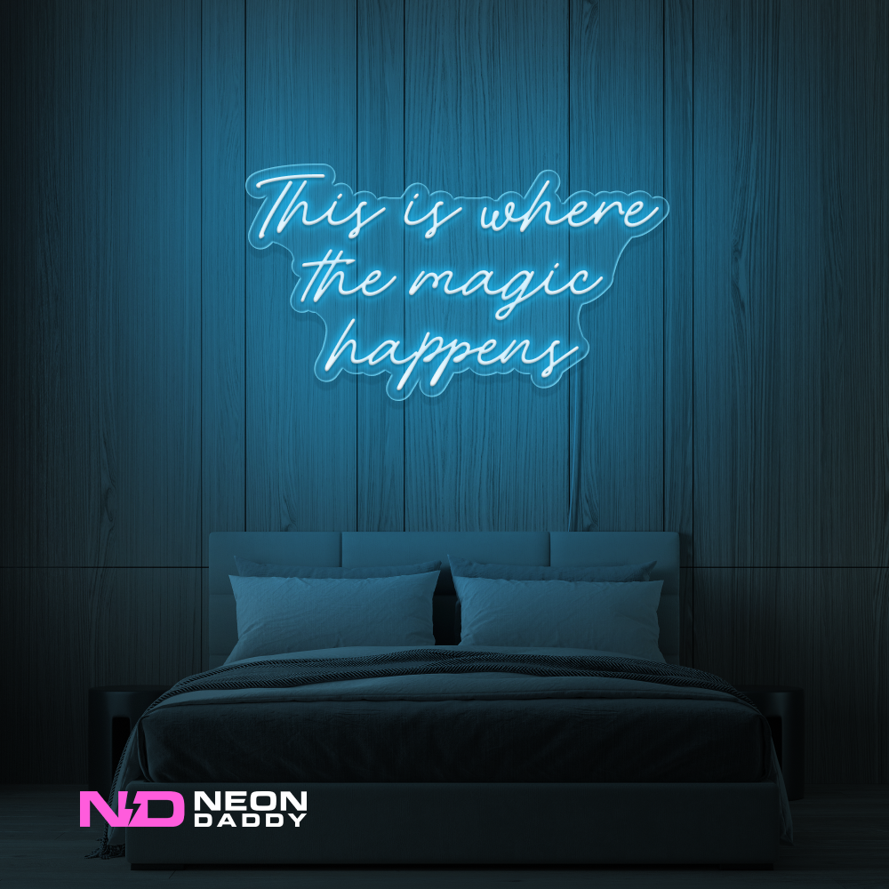 Color: Light Blue This Is Where the Magic Happens LED Neon Sign