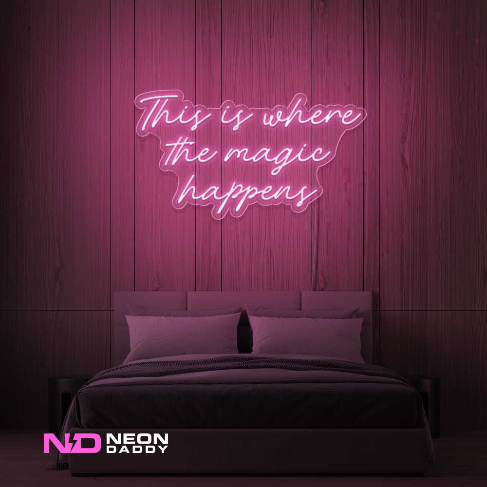 Color: Light Pink This Is Where the Magic Happens LED Neon Sign