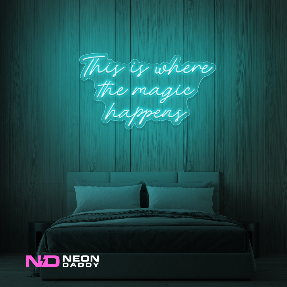 Color: Mint Green This Is Where the Magic Happens LED Neon Sign