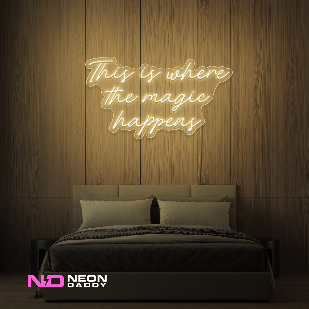 Color: Warm White This Is Where the Magic Happens LED Neon Sign