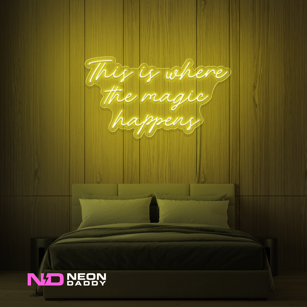 Color: Yellow This Is Where the Magic Happens LED Neon Sign