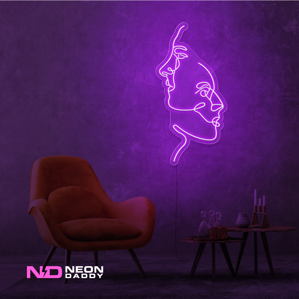 Color: Purple 'Two Face' - Art LED Neon Sign