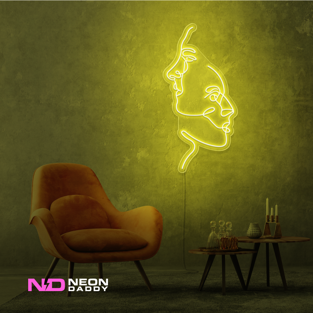 Color: Yellow 'Two Face' - Art LED Neon Sign