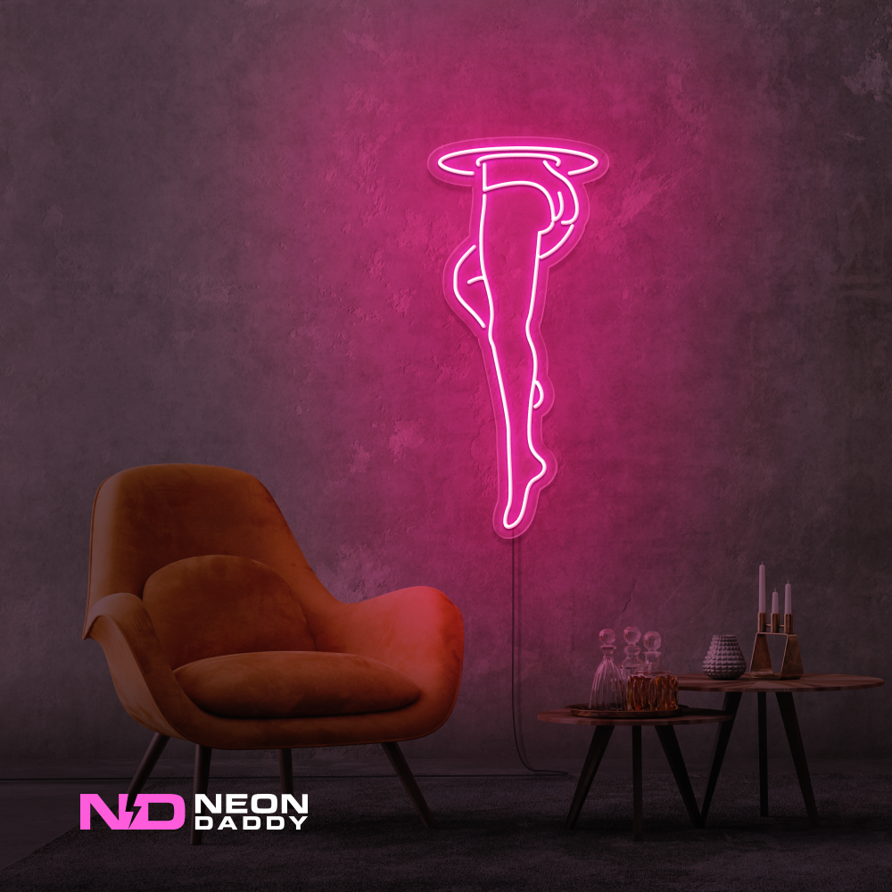 Color: Hot Pink 'Womans Legs Portal' - LED Neon Sign - Affordable Neon Signs