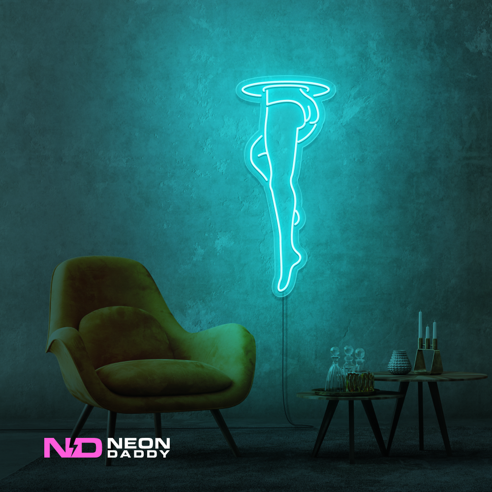 Color: Mint Green 'Womans Legs Portal' - LED Neon Sign - Affordable Neon Signs