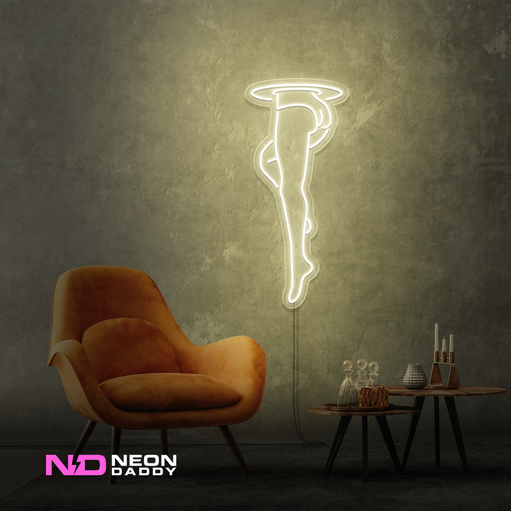 Color: Warm White 'Womans Legs Portal' - LED Neon Sign - Affordable Neon Signs