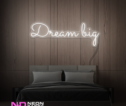 Color: White 'Dream Big' LED Neon Sign - Affordable Neon Signs