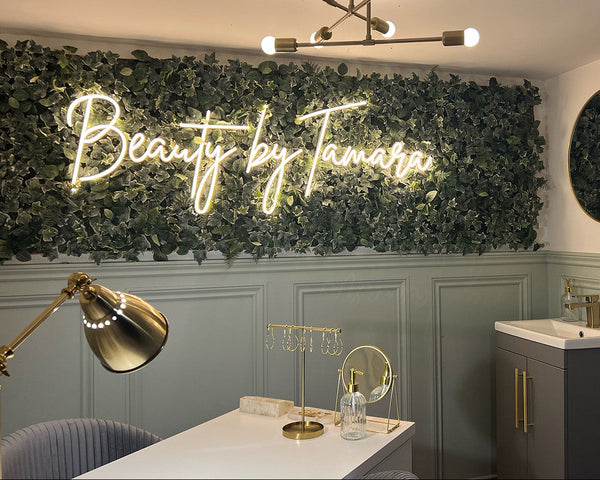 Beauty by tamara personalised LED neon sign