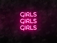 Girls Girls Girls LED Neon Sign - Image 1