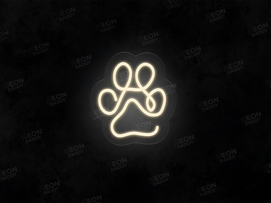 Line Art Paw Print Neon Sign - Neon Daddy