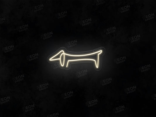 Line Art Sausage Dog Neon Sign - Neon Daddy