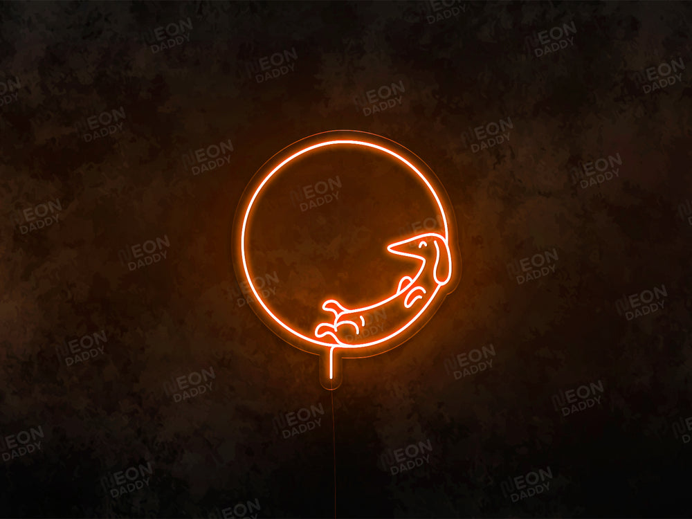 Moon Dog LED Neon Sign