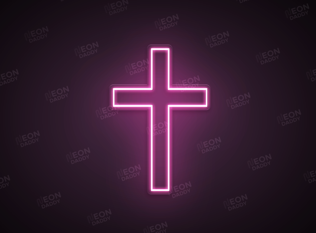 Custom LED Sign - Custom LED neon sign - 'Cross'(Hot Pink) - 95cm x 63cm - Including Express Delivery - Neon Daddy