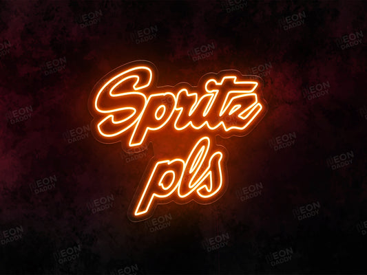'Spritz Please' phrase LED neon sign