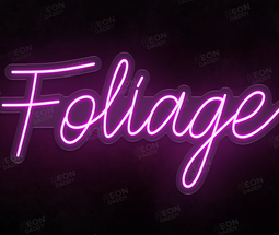 Custom LED Neon Sign - 'Foliage' - 1000mm x 480mm - Colour Rosie Pink - Neon Daddy