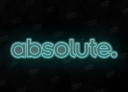 Custom Neon LED Sign - 'Absolute' 180cm x 35cm (Ice Blue) - Neon Daddy