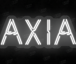 Custom Neon LED Sign - 'Axia' 50cm x 20cm (Cold White) x2 - Neon Daddy