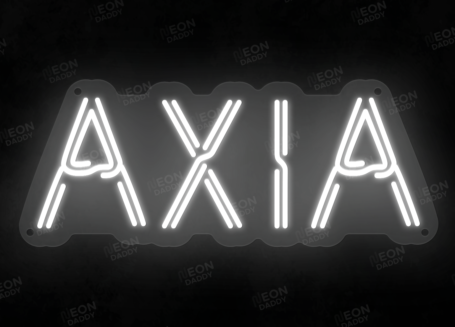 Custom Neon LED Sign - 'Axia' 50cm x 20cm (Cold White) x2 - Neon Daddy