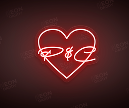 Custom LED Sign - Custom LED neon sign - 'P&C'(Red) - H38cm x W42.8 cm - Neon Daddy