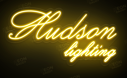 Custom LED Sign - Custom LED neon sign - 'Hudson Lighting'(Sunshine Yellow) - 80cm x 40.7cm - Neon Daddy