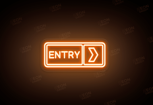 Custom LED Sign - Custom LED neon sign - 'Entry'(Pumpkin Orange) - 40cm x 18.9cm - Neon Daddy