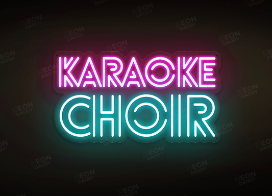 Custom LED Sign - Custom LED neon sign - 'Karaoke Choir'(Ice Blue/Rosie Pink) - 60cm x 32.6cm