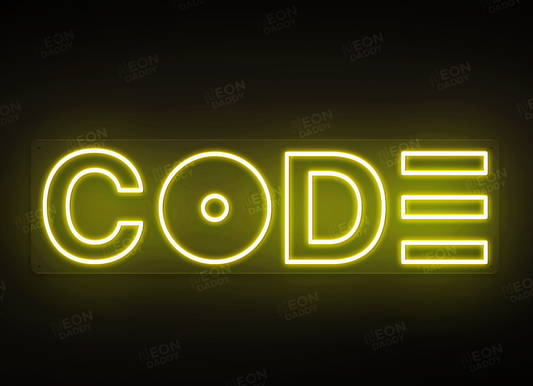 Custom LED Sign - Custom LED neon sign - 'Code'(Sunshine Yellow) - 120cm x 34.2cm